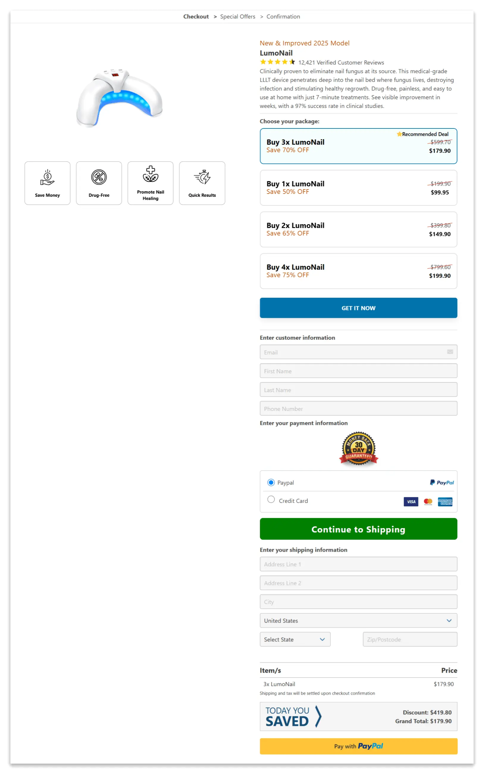 Lumonail Nail Fungus  Secure Checkout Page